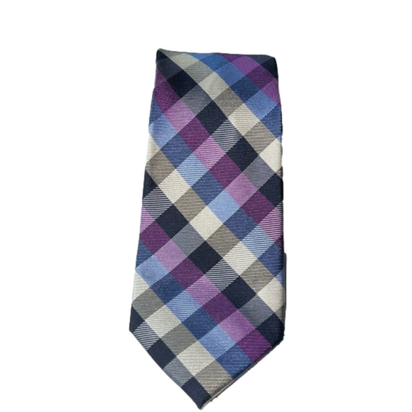 Jos. A. Bank Other - NWT Jos A Banks Multi Check Black/Purple/Blue/Cream Stain Resistant Tie.